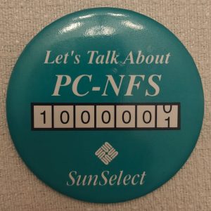 Badge issued to mark a million sales of PC-NFS